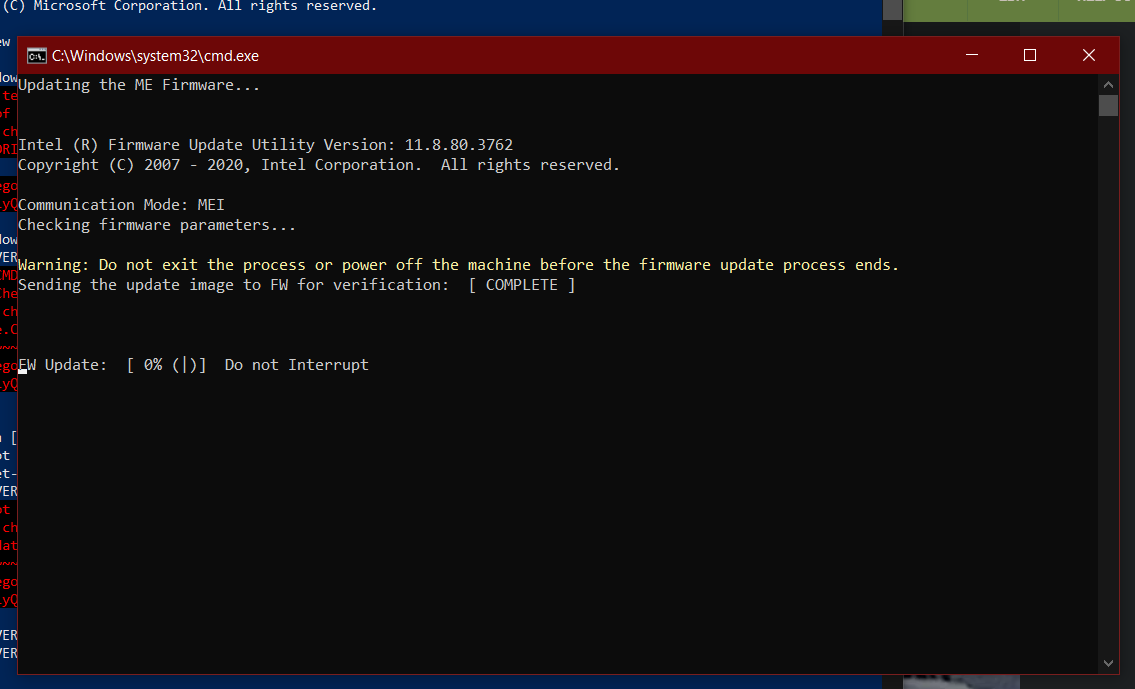 what is intel management engine fw update