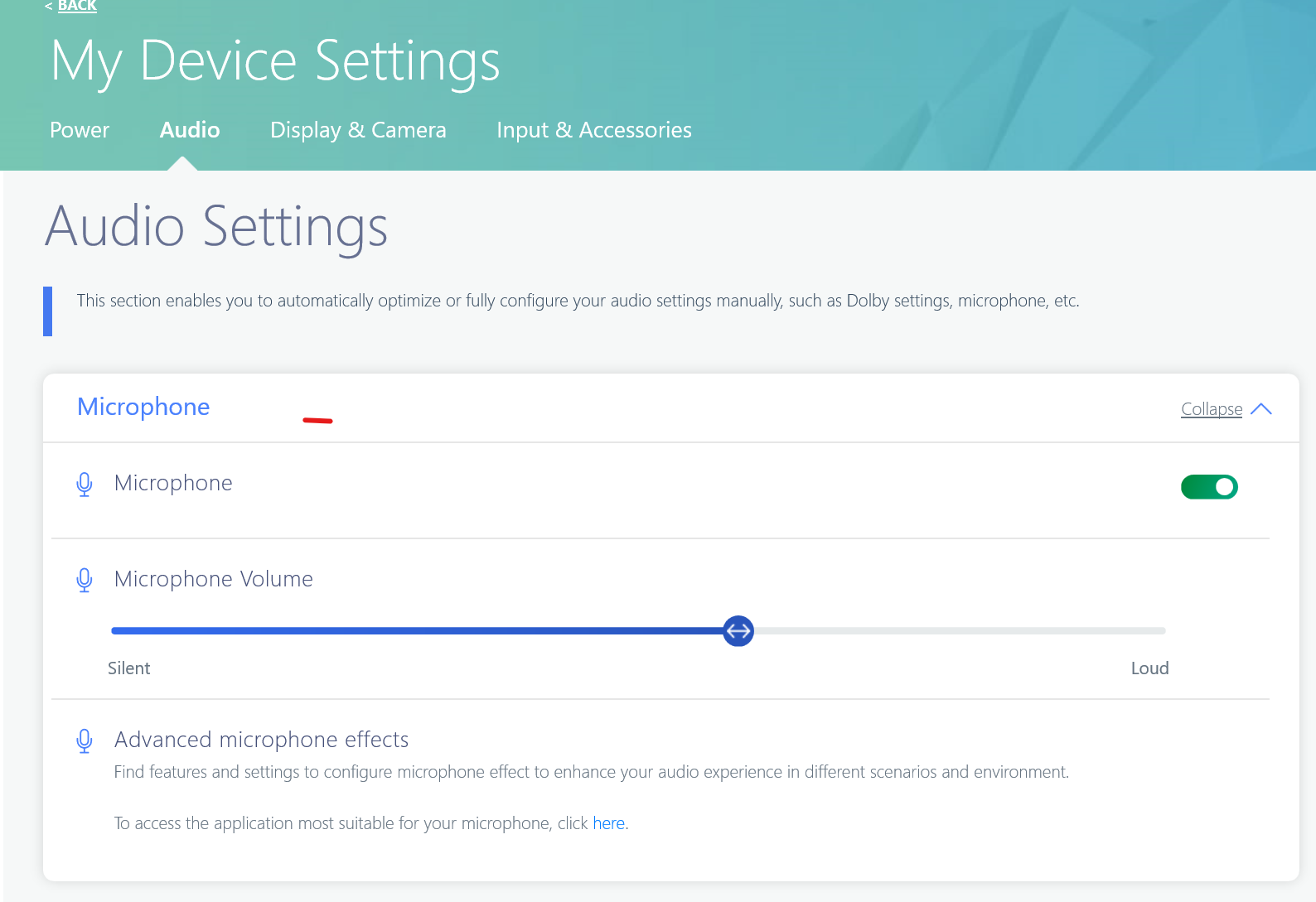 Vantage Microphone settingsEnglish Community