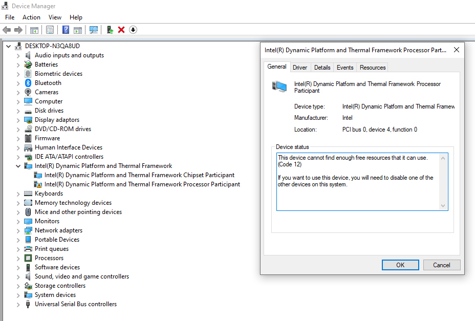 intel dynamic platform and thermal framework