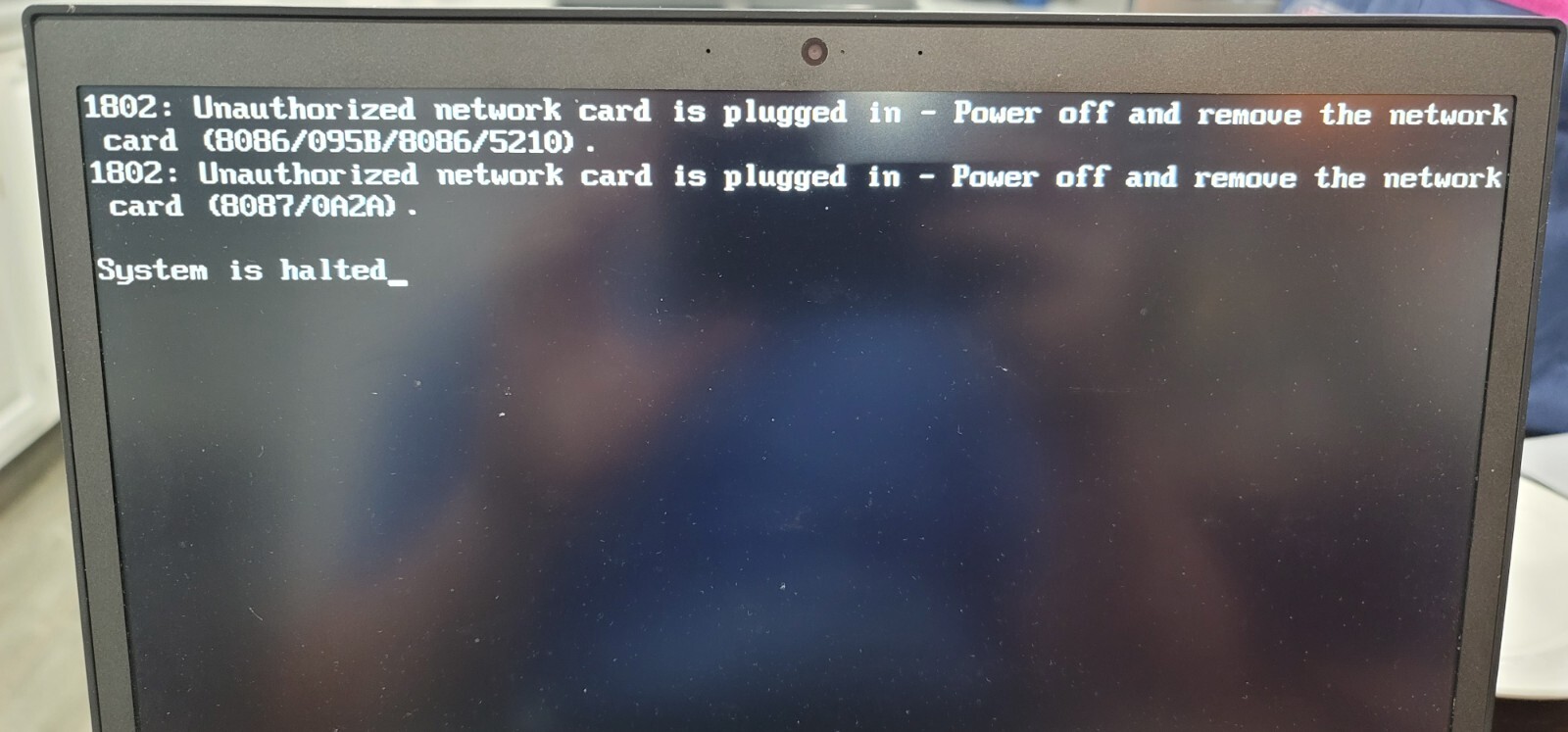 Unauthorized wireless network card is plugged in power off and remove it lenovo как исправить