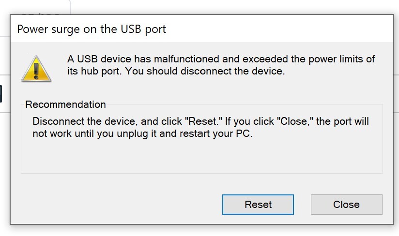 Power-surge-on-USB-ports-error-Nothing-is-connected - English Community -  LENOVO COMMUNITY