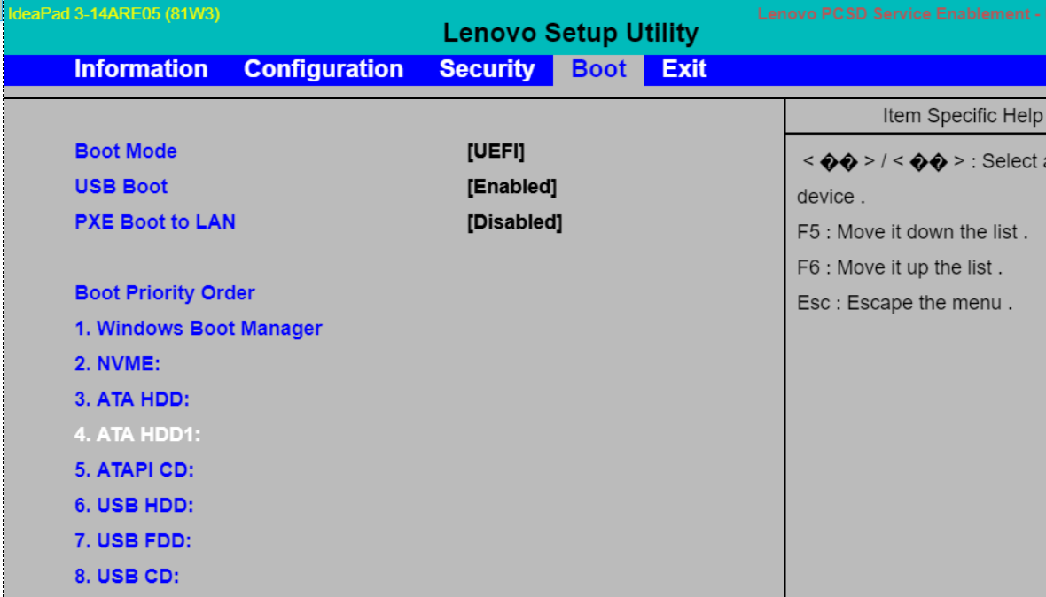Unable-to-change-boot-order-and-boot-to-bootable-USB-flash-drive - English  Community - LENOVO COMMUNITY